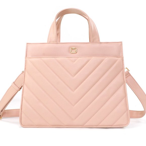 Quilted vegan leather tote - Picture 1 of 5